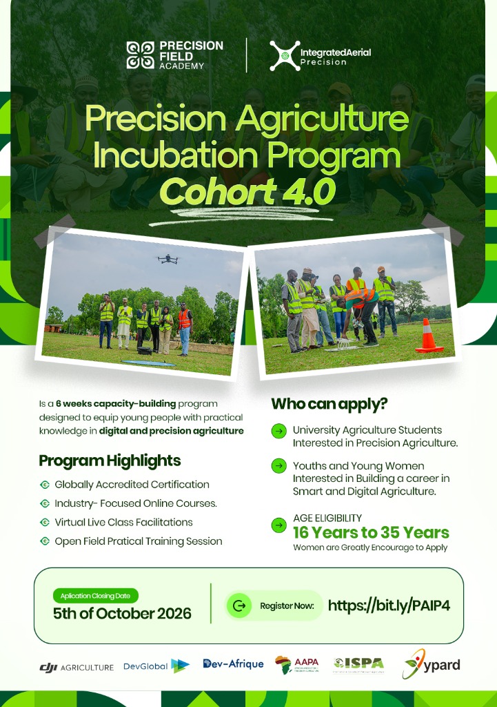 Precision Agriculture Incubation Program Cohort 4.0 Official Flier